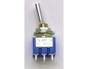 NEW - On-Off-On Mini Switch, DPDT, Flat Bat - CHROME