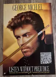 VINTAGE POSTER: GEORGE MICHAEL Listen Without Prejudice (Original InStore 1990)