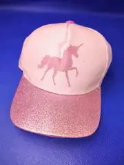 girls pink unicorn ball cap, glitter ball cap , girls cap, unicorn cap