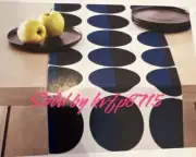 Geometric Table Runner 14x72" Bold Multicolor Blue White Circle Two Tone Classy