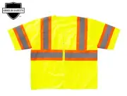 Yellow Hi-Visibility Vest, Silver Tape w/ Orange Trim ANSI 5X-Large, 25 Pieces