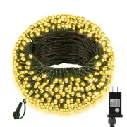 Christmas Outdoor Lights String Patio 66ft 200 Led End-to-end Plug 8 Modes Timer