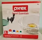 NEW 8 PC PYREX SMART ESSENTIALS MIXING BOWL SET 1086053 4 BOWLS & 4 LIDS