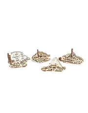 [UGEARS] U-Fidgets-Ships 4 Pack Wooden 3D Puzzle Gift Set
