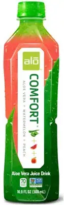 Alo Drink Comfort Aloe Watermelon & Peach, 16.9 Fluid Ounces, 12 Per Case