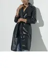 Kenneth Cole Women’s Vegan Leather Black Open Trench Coat Size XL NEW