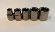 Vintage Craftsman USA 5-Piece 3/8" Drive 8-Point Socket Set 1/4" to 1/2"
