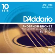 D'Addario EJ16 Phosphor Bronze Light Acoustic Strings 10-Pack