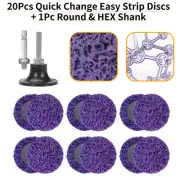 20Pcs 50mm Quick Change Roloc Easy Strip Disc 2'' For Clean Angle Grinder Tool