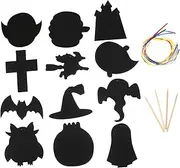 Halloween Toys 12pcs Scratch Paper for Kids DIY Art Scratch Cards Craft Art Paper for Boys Girls