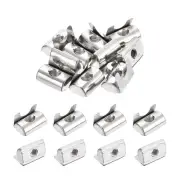 20Pcs M6 T Nuts Roll in Spring Carbon Steel Nickel Plated 4040 Series