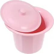 1Pc Old Man Bedpan with Lid Portable Chamber Pot for Seniors Lightweight and Easy to Clean for Home and Hospital Use Compact Urinal Bucket