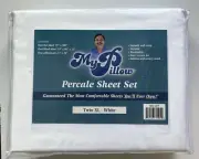 My Pillow Percale Bed Sheet Set WHITE Size Twin XL *AS SEEN ON TV* NEW