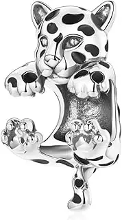 [Generic] Cheetah Wrap Charm Animal Cat Genuine 925 Sterling Silver Compatible With Bracelet