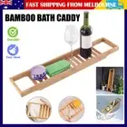Bath Caddy Book Holder Table Tray Bathroom Bamboo Over Bathtub Rack Shelf