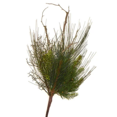 Artificial 23-1/2" Mixed Pine Spray with Twig-Look Embellishments