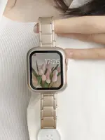 優購生活~適用蘋果手表表帶IWATCH7星光色鋼帶新款APPLEWATCH6/5/4/3/2代1SE智能運動個性創意腕帶男女高級感夏炫戴956錶帶 皮帶 尼龍帶 硅膠錶帶 佳明 錶扣拆裝工具 現貨