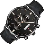 [Generic] Men's Wrist Watches - Minimalist Men's Watch | Casual Sport Wrist Watches | Men Wrisstwatch with Leather Strap | Waterproof Automatic Mechanical Wriistwatch | Self-Winding Mechanical Wriistwatch for Men