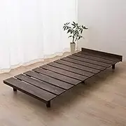 EMOOR Wood Slatted Floor Bed Frame OSMOS King Single for Japanese Futon Mattress Solid Pine (Coffee-Brown), Height Adjustable (5/18/31cm) Tatami Mat
