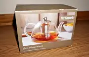 PIER 1 IMPORTS GLASS INFUSER TEAPOT 56oz. NEW