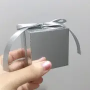 100x Silver Grey Wedding Party Favour Boxes Chocolate Macaroon Cookie Candy Box