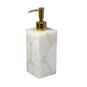 3 Inches Marble Soap Dispenser White Agate Resin Art Handwash Dispenser for Bar