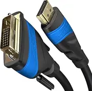 HDMI DVI Adapter Cable with A.I.S. Signal Interference Protection – 2m (bi-Directional Monitor Cable, 24+1 Pin, Connect HDMI Device to DVI Monitor or vice Versa, Full HD/1080p) by CableDirect