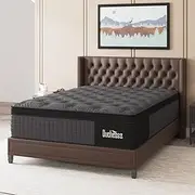 [Duchessz] Queen Mattress, 14 Inch Hybrid Mattress Black with Gel Memory Foam and Individually Pocket Innerspring Euro Top Mattress Medium Firm for Motion Isolation, Edge Support, 100 Night Trial