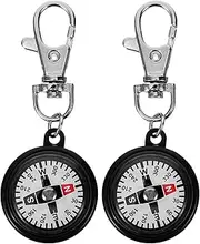 2pcs Compass Keychain Camping Supply Small Compass Hiking Compass Survival Compass Outdoor Keychain Compass Outdoor Accessory Pocket Compass Mini Compass Large Compass
