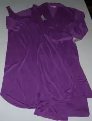 NWT N Natori WISTERIA PURPLE Congo SOFT JERSEY KNIT GOWN & ROBE Set S POCKETS