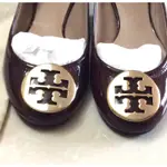 TORY BURCH 經典平底鞋（媲美豆豆鞋） 酒紅色 只穿過一兩次 附防塵袋 US 5.5號