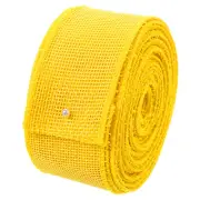 Burlap Wired Ribbon, 1-1/2 Inch x 10 Yards Yellow Fabric Ribbon Roll