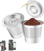 2 Pack Reusable K Cups Coffee Pods for Ninja Coffee Maker PB051 CFP101 PB041 304 Stainless Steel K Cups Coffee Filters Compatible with Ninja Single Serve and Dual Brew Coffee Maker Accessories