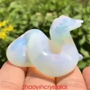 1pc Opalite snake skull quartz crystal hand carved decoration gift reiki 2''