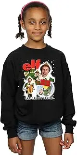 [Absolute Cult] Elf Girls Buddy Collage Sweatshirt Black 12-13 years, Black, 12-13 Years