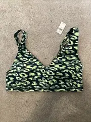 Aerie Offline Padded Sports Bra Top Animal Print Greens Size Large