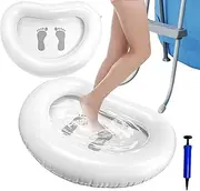 Inflatable Pool Foot Bath Basin, 34.7x26.4 inch Pool Foot Soak Washing Tub Portable Foot Soaking Basin for Pool Entry Ladder Swimming Pool Clean Feet Pedicure Supplies Suitable for Pool Spa