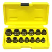 SAE/Metric 13pc 3/8" Drive Bolt Extractor Twist Socket Set Stud Nut 1/4" - 19mm