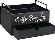 Coffee Station Organizer for Countertop,Coffee Condiment Holder | Coffee Bar Organizer Station for Coffee Bar Decor, Wood Bar Accessories Organizer