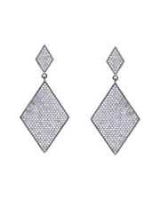 Genevive Silver CZ Geometric Earrings