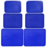 Pyrex 7212-PC 7211-PC 7210-PC Blue Storage Container Lid 6PK New for Glass Dish