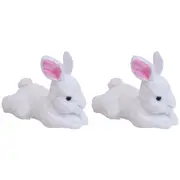 2x LVD Plush Belly Bunny White Kids/Childrens Stuffed Animal/Soft Toy 31x16cm 0+