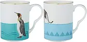 Yvonne Ellen 5057560454229 Mug Set of 2 Cheetah & Penguin, Multi