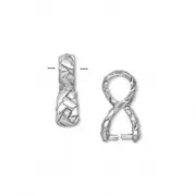 Artsy Weave Silver Plated Pewter Ice Pick Pinch Pendant Bail
