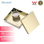 Decaura Bathroom Floor Waste Drain Shower Grate Tile Insert Brushed Gold 115mm