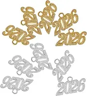[FRCOLOR] 20pcs 2026 Graduation Cap Charm Pendant Alloy Electroplated Jewelry Embellishments for DIY Craft Projects for Necklaces Bracelets and Year Celebrations