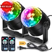 2-Pack Disco Ball Party Lights LED Sound Activated DJ Strobe w/ Remote 12 Modes