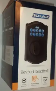 Schlage Camelot Aged Bronze Keypad Electronic Door Lock Deadbolt by SCHLAGE