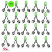 Qty20 Fishing Double Bells Alert Clips Bait Lure Bite Alarm Glow Fish WOW! @US