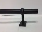 Pottery Barn Curtain Rod with Wall Brackets Standard Cast Iron Black 28-48 .75
